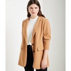 ELOQUII The 365 Semi Stretch Two Button Blazer Women's 18 Biscuit Camel Tan NWT
